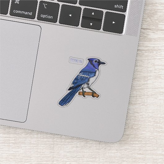 Sticker Illustration d'oiseau de jay bleu (Détail)
