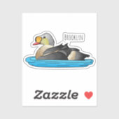 Sticker Illustration d'oiseau de l'eider King (Feuille)