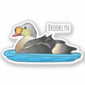 Sticker Illustration d'oiseau de l'eider King (Recto)
