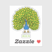 Sticker Illustration d'oiseau de paon brillant (Feuille)