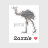 Sticker Illustration d'oiseau de rhée (Feuille)