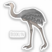 Sticker Illustration d'oiseau de rhée (Recto)