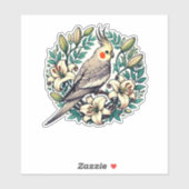 Sticker Illustration d'oiseaux de Cockatiel (Feuille)