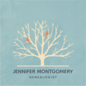 Sticker Illustration d'Oiseaux oranges modernes dans un gr (Devant)