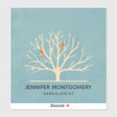 Sticker Illustration d'Oiseaux oranges modernes dans un gr (Feuille)