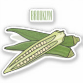 Sticker Illustration d'Okra (Recto)