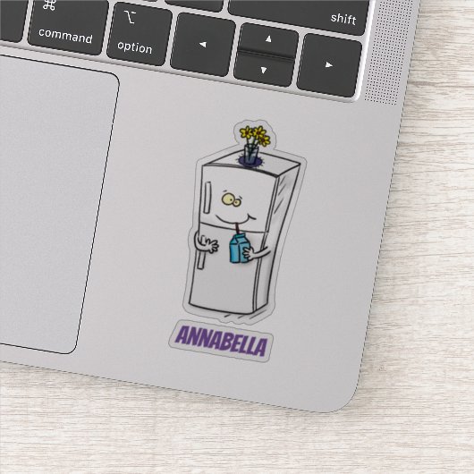 Sticker Illustration drôle de réfrigérateur (Détail)
