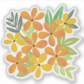 Sticker Illustration du bouquet floral jaune et orange (Devant)