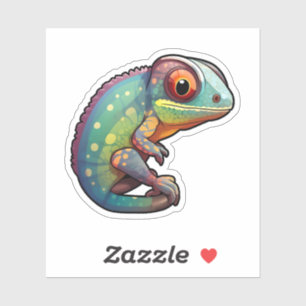 Sticker Illustration du caméléon de dessin