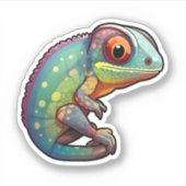 Sticker Illustration du caméléon de dessin (Devant)