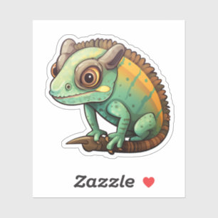 Sticker Illustration du caméléon de dessin