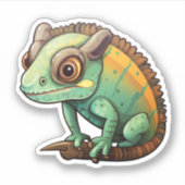 Sticker Illustration du caméléon de dessin (Devant)