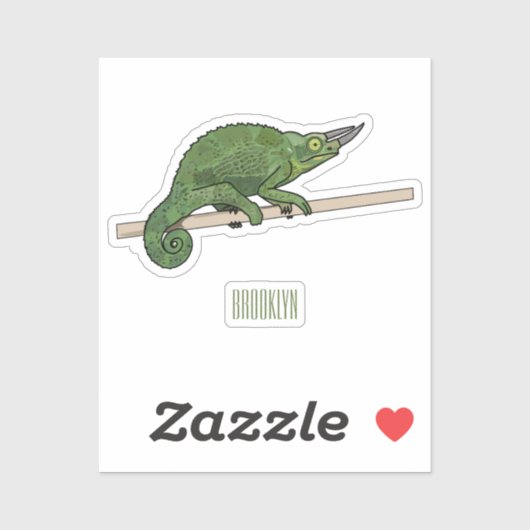 Sticker Illustration du caméléon de Jackson (Feuille)