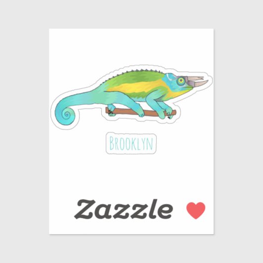 Sticker Illustration du caméléon de Jackson (Feuille)