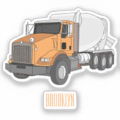 Sticker Illustration du camion de mélange de béton (Recto)
