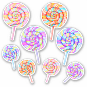 Sticker Illustration du caramel de bonbons sucrés Lollipop