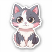 Sticker Illustration du chat de dessin (Devant)