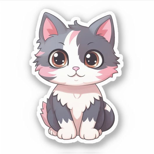 Sticker Illustration du chat de dessin (Devant)