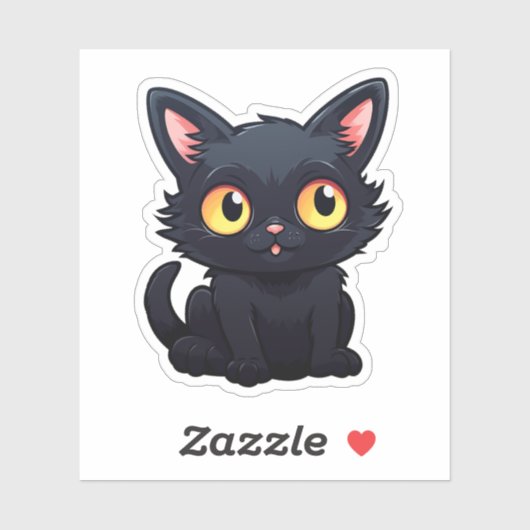 Sticker Illustration du chat de dessin (Feuille)