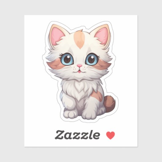 Sticker Illustration du chat de dessin (Feuille)