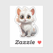 Sticker Illustration du chat de dessin (Feuille)