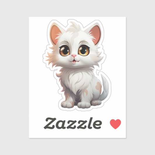 Sticker Illustration du chat de dessin (Feuille)
