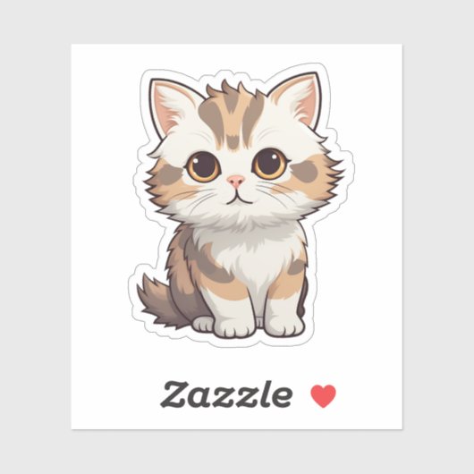 Sticker Illustration du chat de dessin (Feuille)