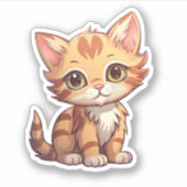 Sticker Illustration du chat de dessin (Devant)
