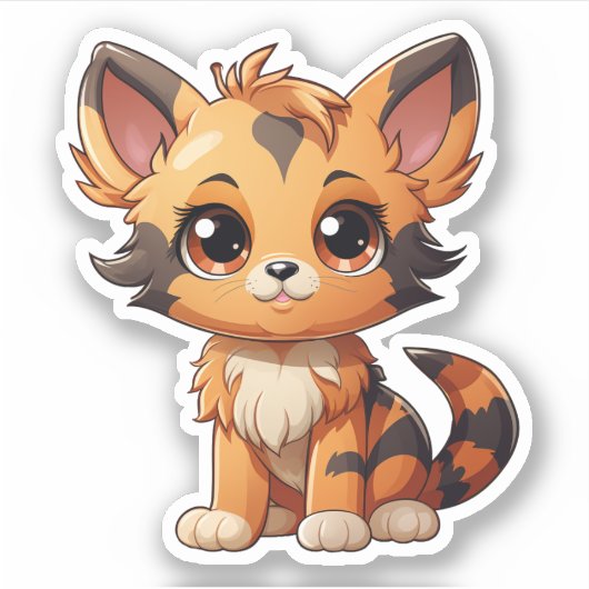 Sticker Illustration du chat de dessin (Devant)