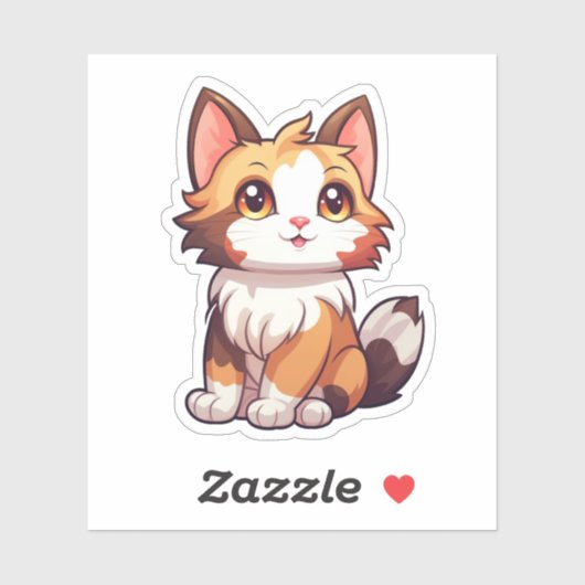 Sticker Illustration du chat de dessin (Feuille)