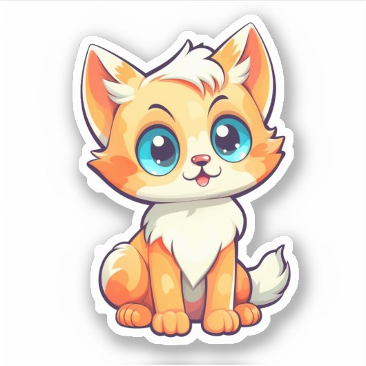 Sticker Illustration du chat de dessin (Devant)
