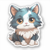 Sticker Illustration du chat de dessin (Devant)