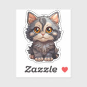 Sticker Illustration du chat de dessin (Feuille)