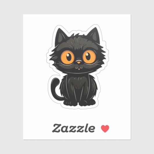 Sticker Illustration du chat de dessin (Feuille)