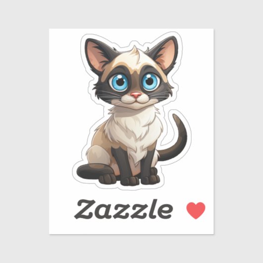Sticker Illustration du chat de dessin (Feuille)