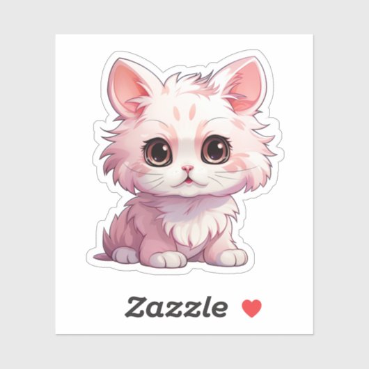 Sticker Illustration du chat de dessin (Feuille)