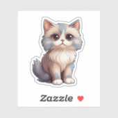 Sticker Illustration du chat de dessin (Feuille)
