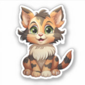 Sticker Illustration du chat de dessin (Devant)