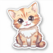 Sticker Illustration du chat de dessin (Devant)