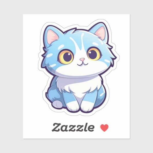Sticker Illustration du chat de dessin (Feuille)