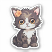 Sticker Illustration du chat de dessin (Devant)
