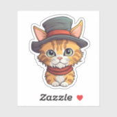 Sticker Illustration du chat de dessin (Feuille)