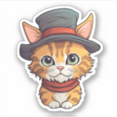Sticker Illustration du chat de dessin (Devant)