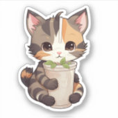 Sticker Illustration du chat de dessin (Devant)