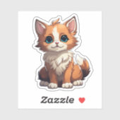Sticker Illustration du chat de dessin (Feuille)