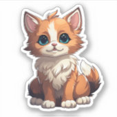 Sticker Illustration du chat de dessin (Devant)