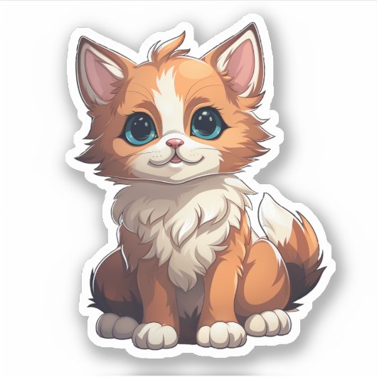 Sticker Illustration du chat de dessin (Devant)