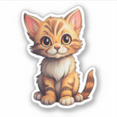 Sticker Illustration du chat de dessin (Devant)