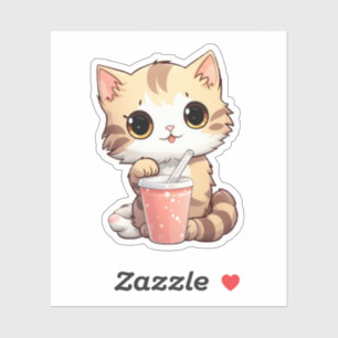 Sticker Illustration du chat de dessin