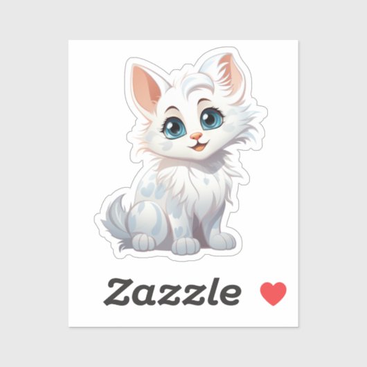 Sticker Illustration du chat de dessin (Feuille)